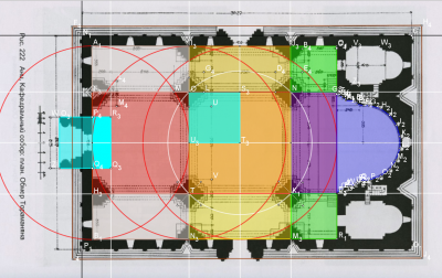 Ani Cathédrale, cercle des voutes sur plan (2).PNG