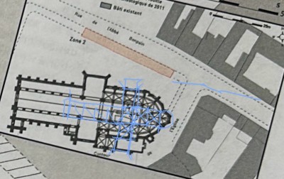 Plan hypothèse 1603 et harmonie des rapports de surface Nef - Transept - Cœur : Phi carré - 2 - Phi