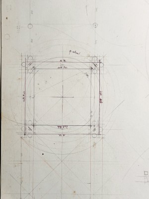 Quadratures croisée du transept actuel. Relevé Ph 2018/2024.